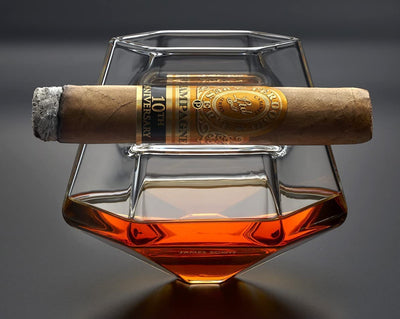 Whiskey Glass with Cigar Rest