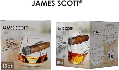 Whiskey Glass with Cigar Rest, set of 2