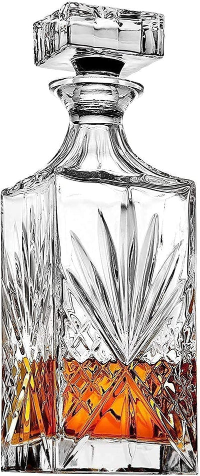 James Scott Crystal Whiskey Decanter and 6 Cordial Shot Glasses