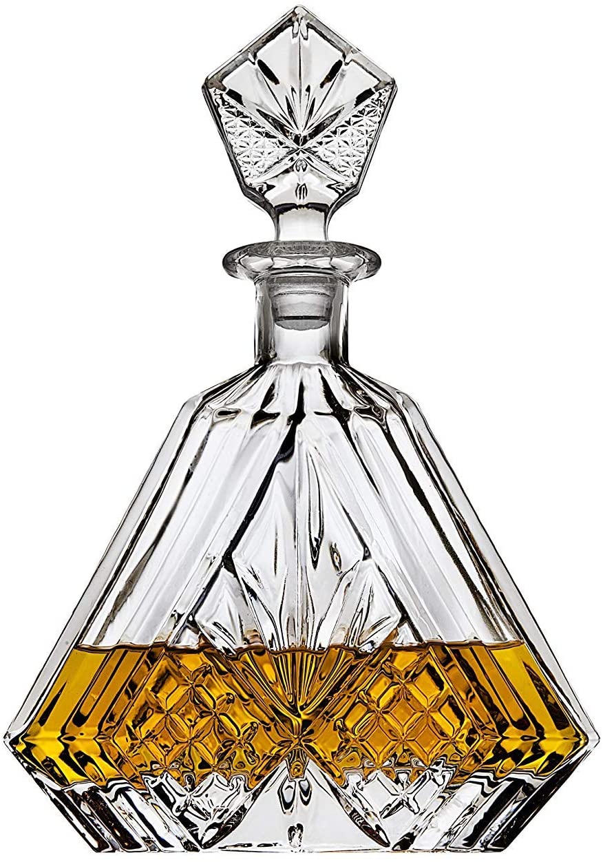 James Scott Crystal Whiskey Triangular Decanter